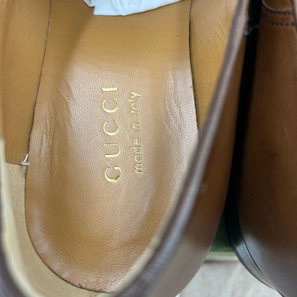 Men’s Gucci, bamboo horse bit leather loafers size 11 fits 11.5 US made in Italy - Picture 9 of 11